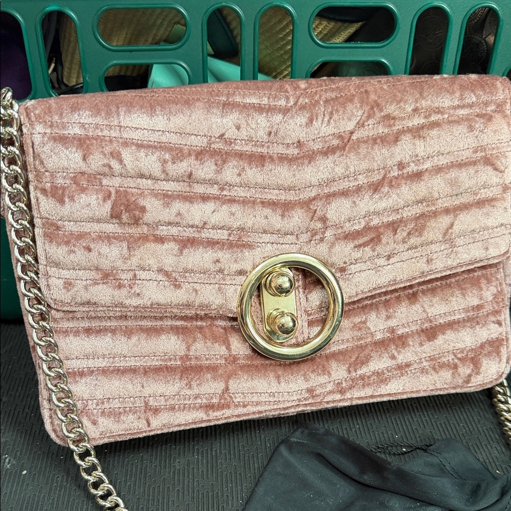 Elegant Pink Velvet Chain Bag